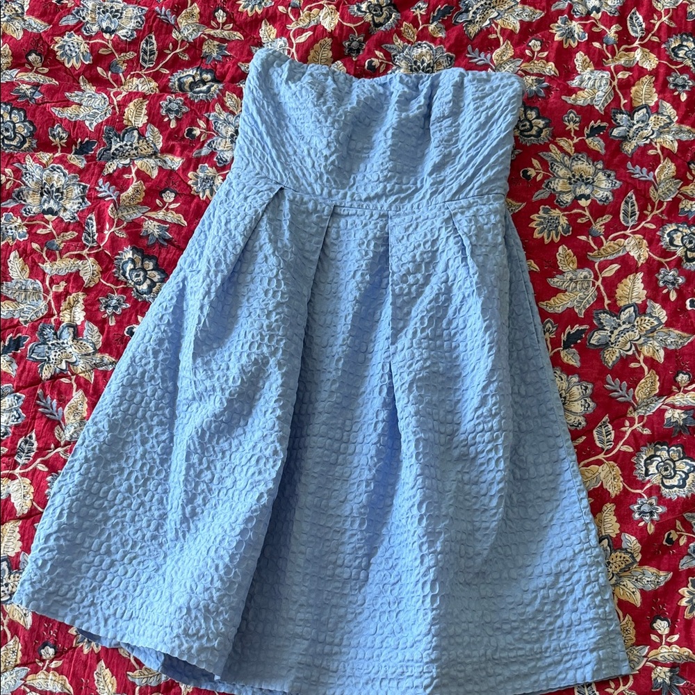 J. Crew Strapless Blue Dress